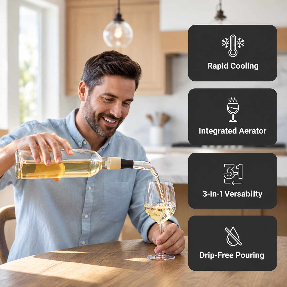 Klubni Stem - Wine Chilling Stick with Aerating Pourer