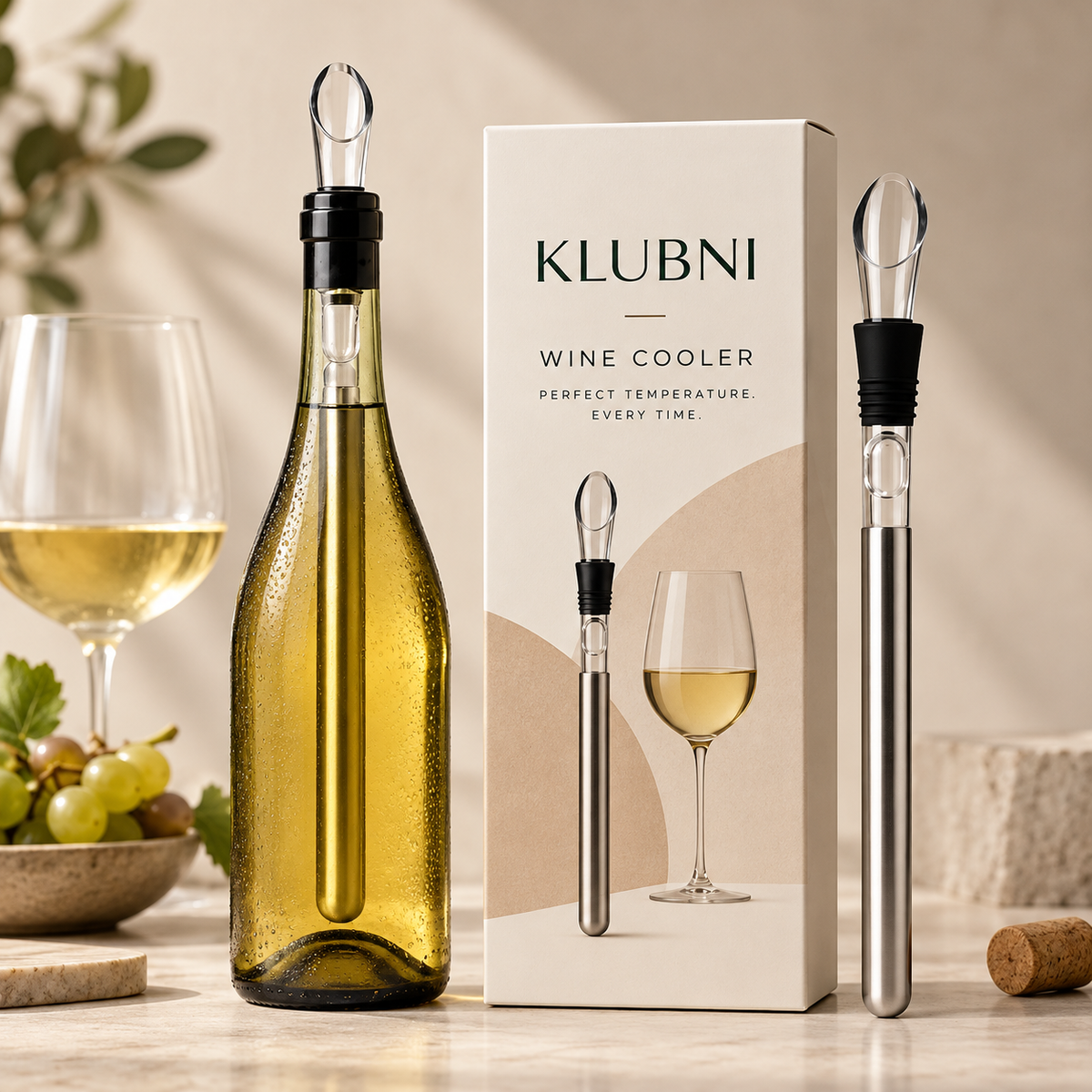 Klubni Stem - Wine Chilling Stick with Aerating Pourer