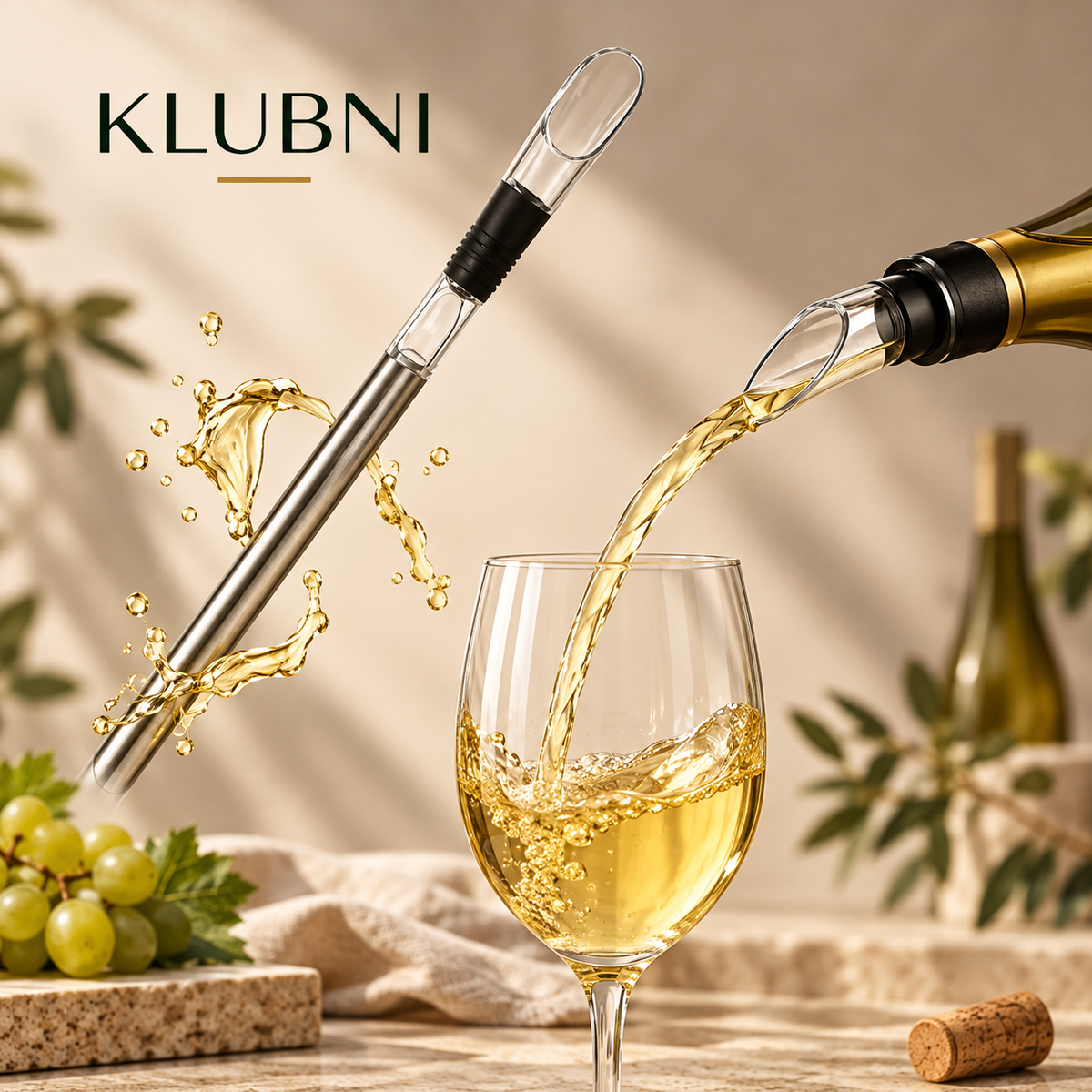 Klubni Stem - Wine Chilling Stick with Aerating Pourer